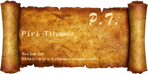 Piri Tihamér névjegykártya